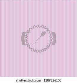 sperm icon inside pink emblem. Retro