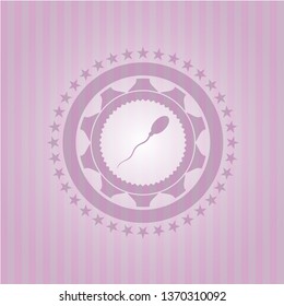 sperm icon inside pink emblem. Retro
