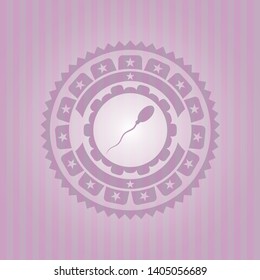 sperm icon inside pink emblem