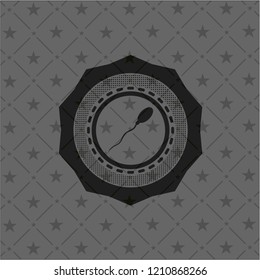 sperm icon inside realistic dark emblem