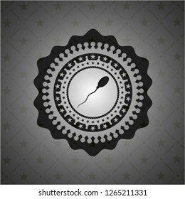 sperm icon inside realistic dark emblem