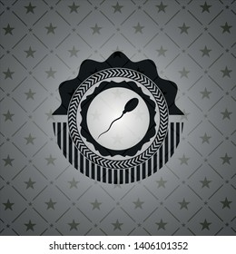 sperm icon inside realistic dark emblem
