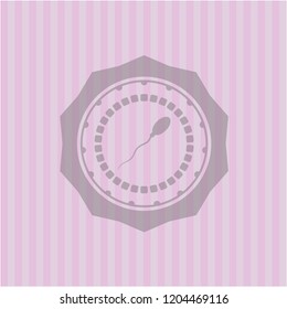 sperm icon inside realistic pink emblem