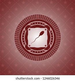 sperm icon inside red icon or emblem