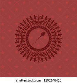 sperm icon inside red emblem. Vintage.