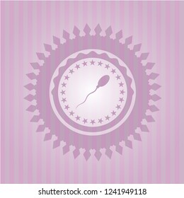 sperm icon inside retro pink emblem