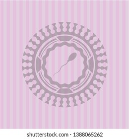 sperm icon inside retro pink emblem