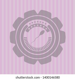 sperm icon inside retro pink emblem