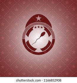 sperm icon inside retro red emblem