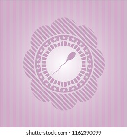 sperm icon inside retro style pink emblem