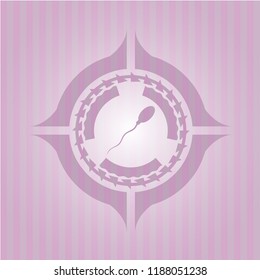 sperm icon inside retro style pink emblem