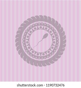 sperm icon inside retro style pink emblem