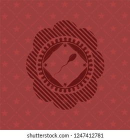 sperm icon inside retro style red emblem