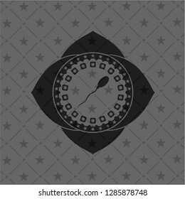 sperm icon inside retro style black emblem