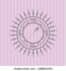 sperm icon inside retro style pink emblem
