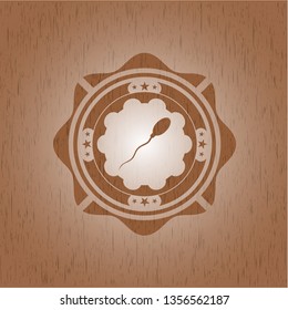 sperm icon inside retro style wood emblem
