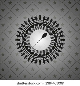 sperm icon inside retro style black emblem