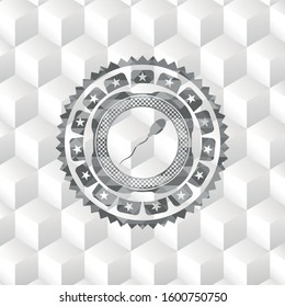 sperm icon inside retro style grey emblem with geometric cube white background