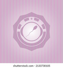 icono de esperma dentro del emblema rosa de estilo retro. Un diseño asombroso. 