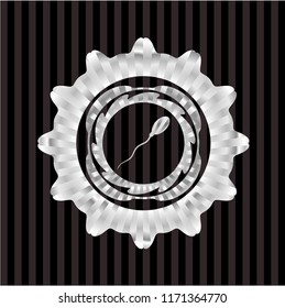 sperm icon inside silver badge