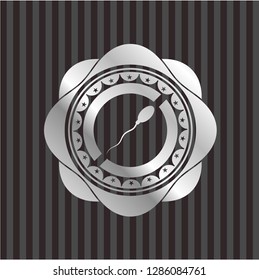 sperm icon inside silver badge or emblem