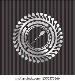 sperm icon inside silver emblem