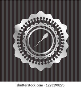 sperm icon inside silver shiny badge