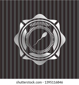 sperm icon inside silver shiny badge