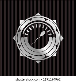 sperm icon inside silvery badge