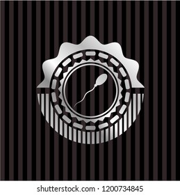 sperm icon inside silvery badge