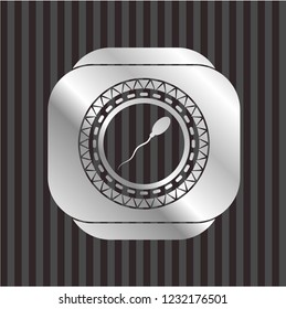 sperm icon inside silvery badge