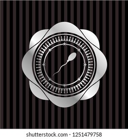 sperm icon inside silvery badge