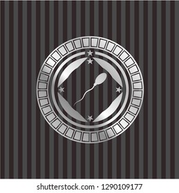 sperm icon inside silvery shiny badge