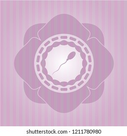 sperm icon inside vintage pink emblem