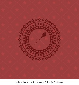 sperm icon inside vintage red emblem