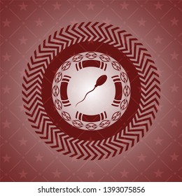 sperm icon inside vintage red emblem