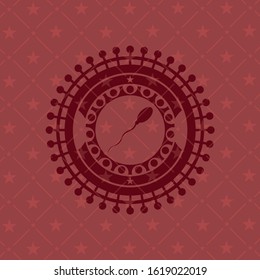 sperm icon inside vintage red emblem