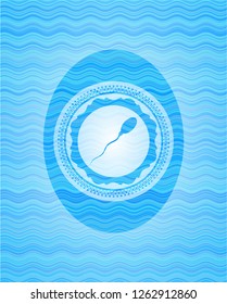 sperm icon inside water badge.
