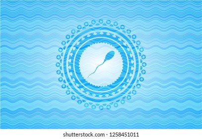 sperm icon inside water concept style emblem.