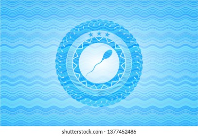 sperm icon inside water concept style emblem.