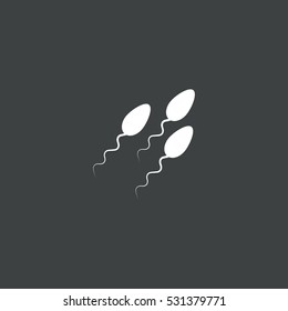 sperm icon isolated on black background