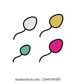 Icono de esperma aislado sobre un fondo blanco. Ilustración vectorial.