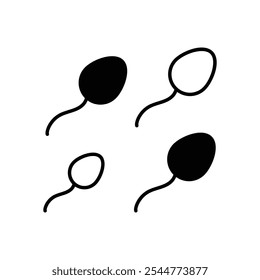 Icono de esperma aislado sobre un fondo blanco. Ilustración vectorial.