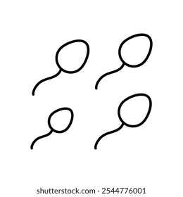 Icono de esperma aislado sobre un fondo blanco. Ilustración vectorial.