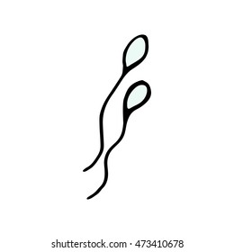 Sperm icon isolated on white background