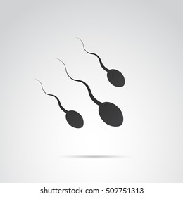Sperm icon isolated on white background. Vector art.