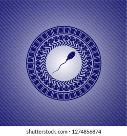 sperm icon with jean texture