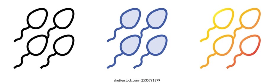 sperm icon. Linear, Blue Fill and Gradient Style Design Isolated On White Background