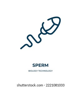 Sperm icon. Linear vector illustration from biology technology collection. Outline sperm icon vector. Thin line symbol for use on web and mobile apps, logo, print media.