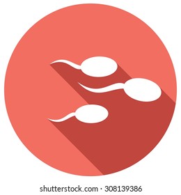 Sperm icon with a long shadow